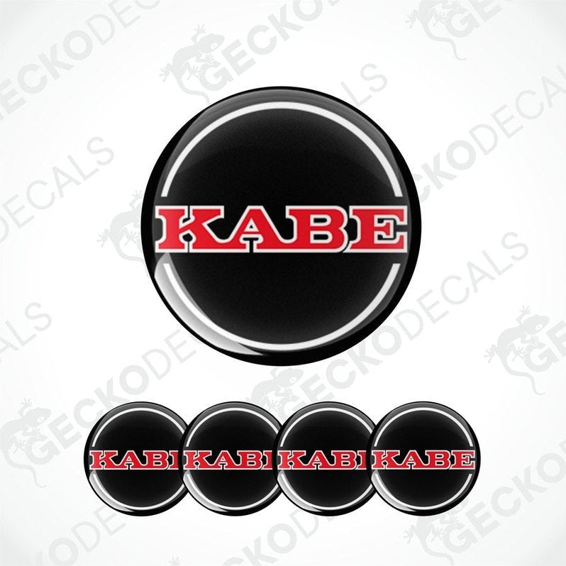 Set of Kabe logo decal designs on a white background