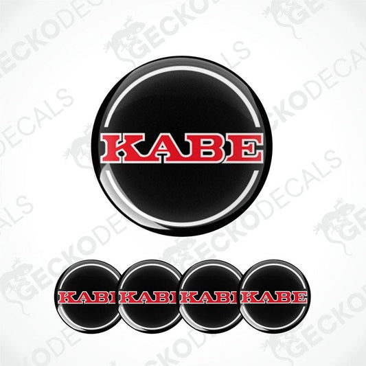 Set of Kabe logo decal designs on a white background