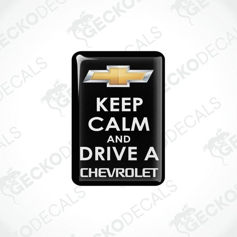  Black vinyl stickers with the text 'KEEP CALM AND DRIVE A CHEVROLET' and the Chevrolet logo.