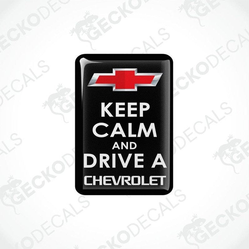  Black vinyl stickers with the text 'KEEP CALM AND DRIVE A CHEVROLET' and the Chevrolet logo.