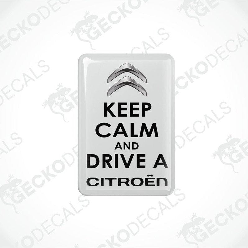 White vinyl stickers with the text 'KEEP CALM AND DRIVE A CITROEN' and the Citroën logo.