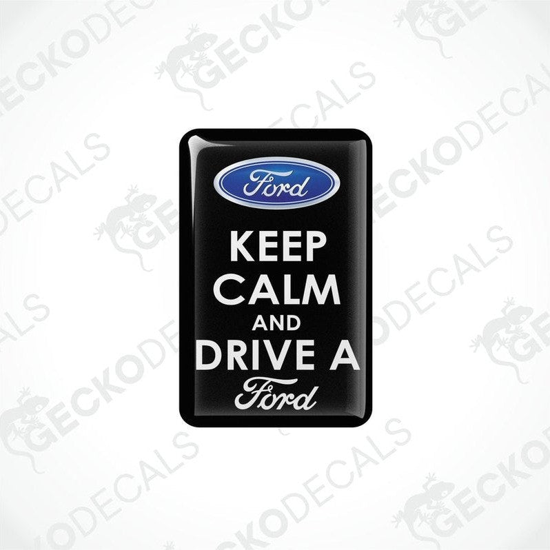  Black vinyl stickers with the text 'KEEP CALM AND DRIVE A FORD' and the Ford logo.