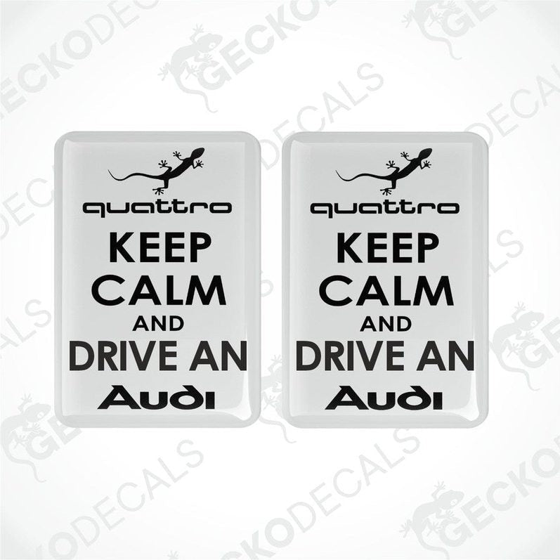 Gray and black Audi quattro vinyl decals for car exterior
