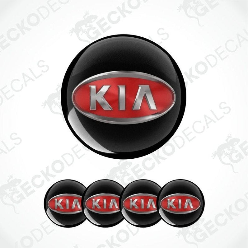 Kia logo and brand name on a white background with 'Gecko Decals' watermark.