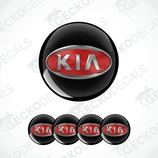 Kia logo and brand name on a white background with 'Gecko Decals' watermark.