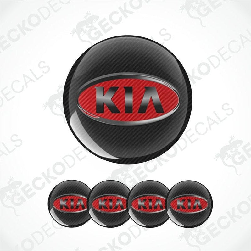 Kia logo decal set on a white background with 'Gecko Decals' branding.