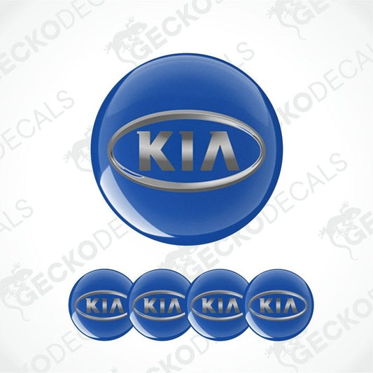 Kia logo in blue and silver on a white background with 'Gecko Decal' watermark.