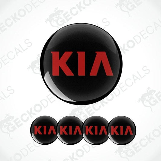 Kia logo decal set on a white background with 'Gecko Decals' watermark.