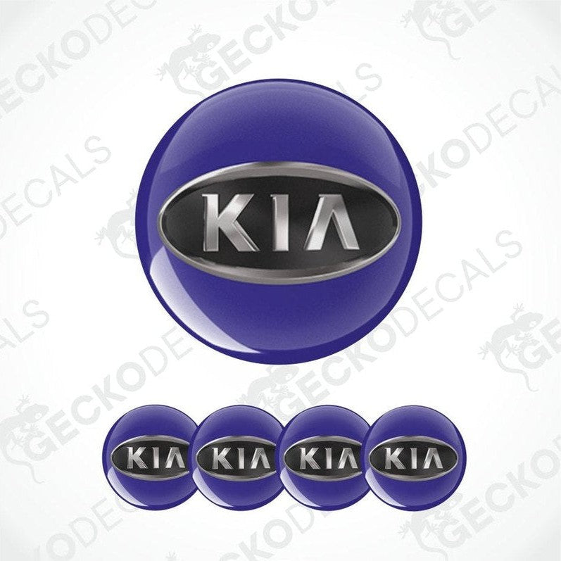 Kia logo in a blue circular design on a white background with 'Gecko Decals' branding.