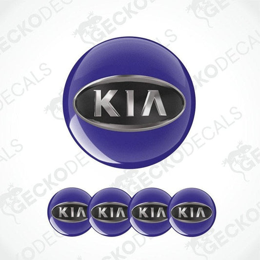 Kia logo in a blue circular design on a white background with 'Gecko Decals' branding.