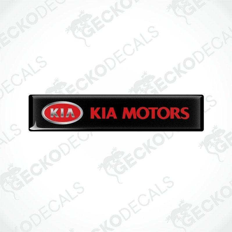 Black vinyl stickers with the Kia Motors logo in red and white.