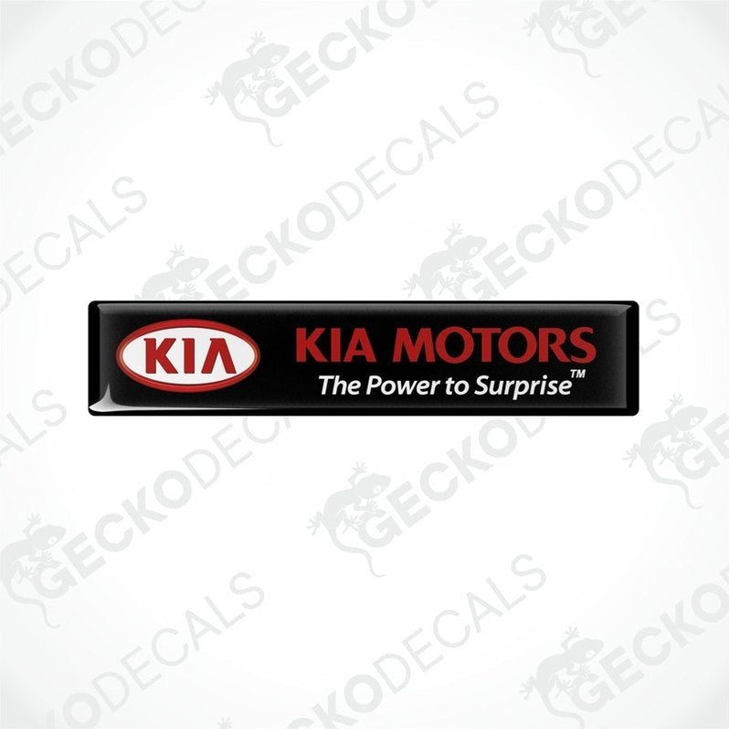 Black vinyl stickers with the Kia Motors logo in red and white.