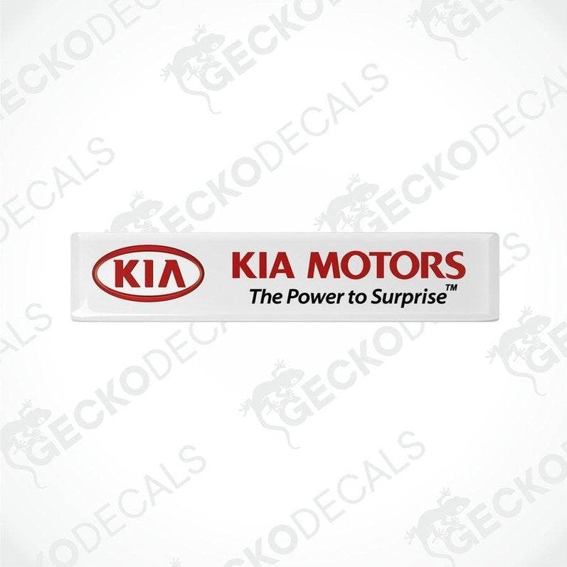 White vinyl stickers with the Kia Motors logo in red and white.