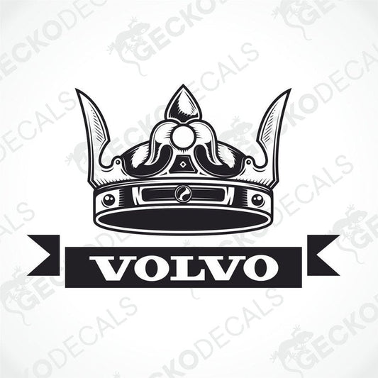  black and white die cut stickers with the Volvo brand name displayed.