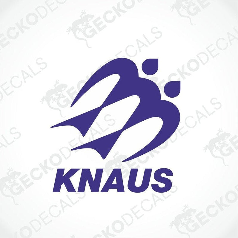 A purple die cut decal with the KNAUS brand logo.