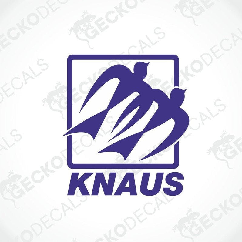 A purple die cut decal with the KNAUS brand logo.