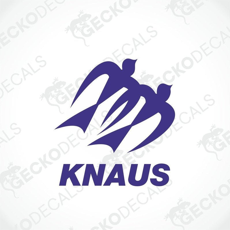 A purple die cut decal with the KNAUS brand logo.