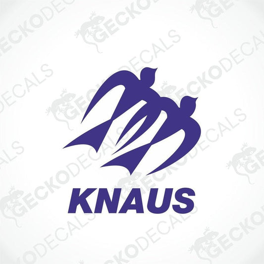 A purple die cut decal with the KNAUS brand logo.