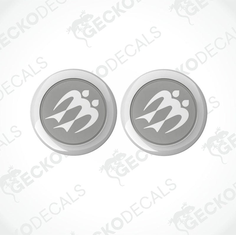 Set of two KNAUS vinyl epoxy decals featuring raised dome finish