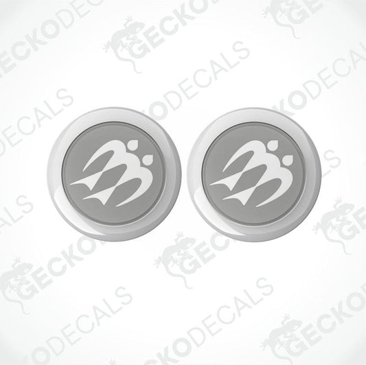 Set of two KNAUS vinyl epoxy decals featuring raised dome finish