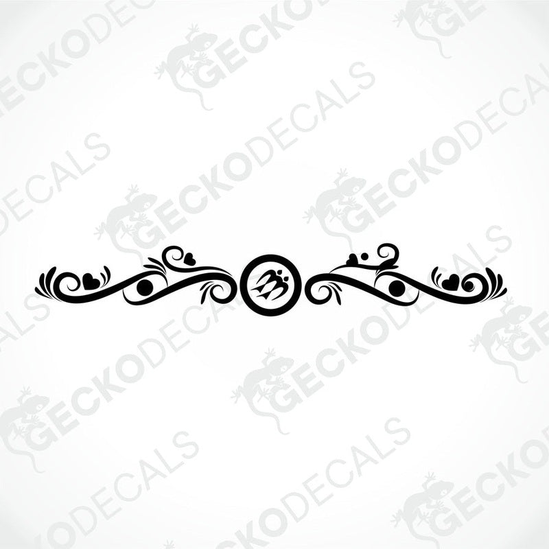 Rear decal for a white KNAUS caravan with red decorative elements and the KNAUS logo.