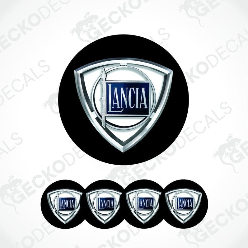 Lancia logo decal set on a white background with 'Gecko Decals' branding.