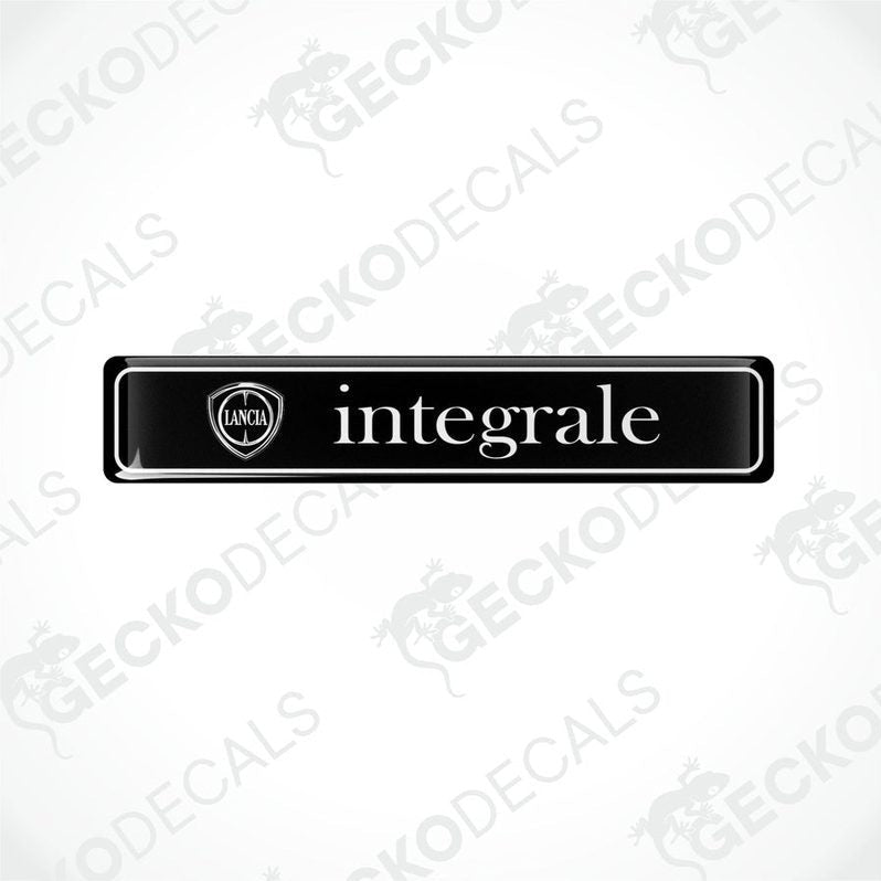  Black vinyl stickers with the word 'INTEGRALE' and a logo, placed against a white background with the text 'GECKODECALS'.