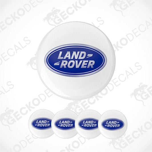 Land Rover logo on a white background with multiple decals displayed.