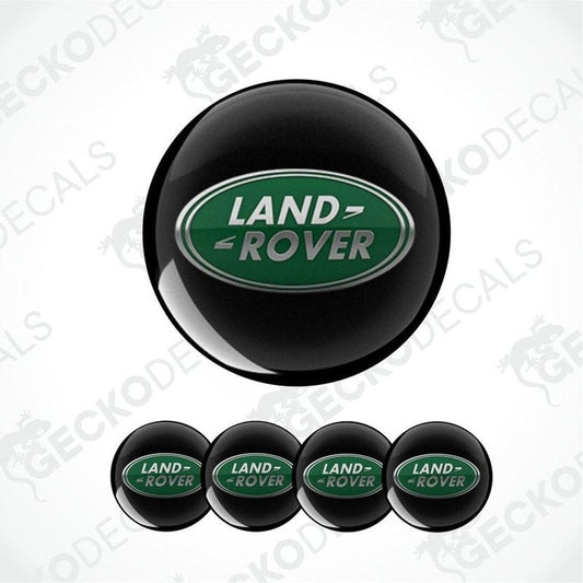 Land Rover logo on a black background with five smaller logos below.