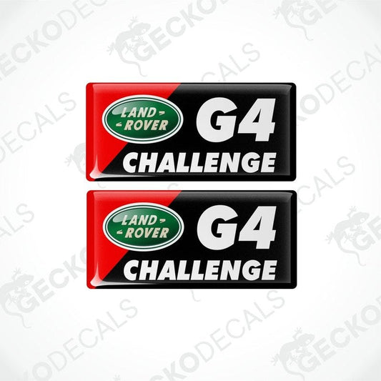 Two stickers in red and black Land Rover G4 CHALLENGE