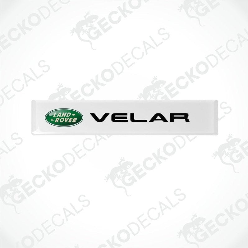 White vinyl stickers with the Land Rover Velar brand logo.