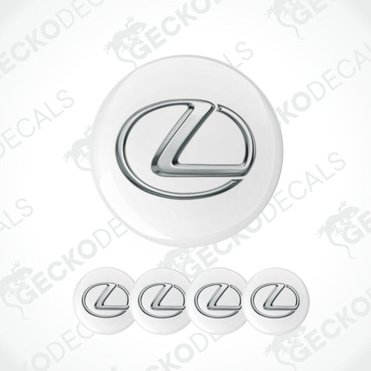 Set of Lexus logo car emblems on a white background