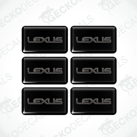 A set of six black vinyl decals with the LEXUS logo in grey.
