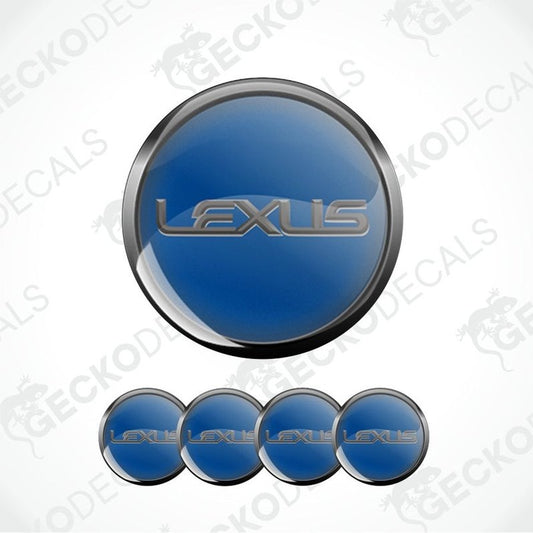 Lexus logo decal with blue and silver design on a white background