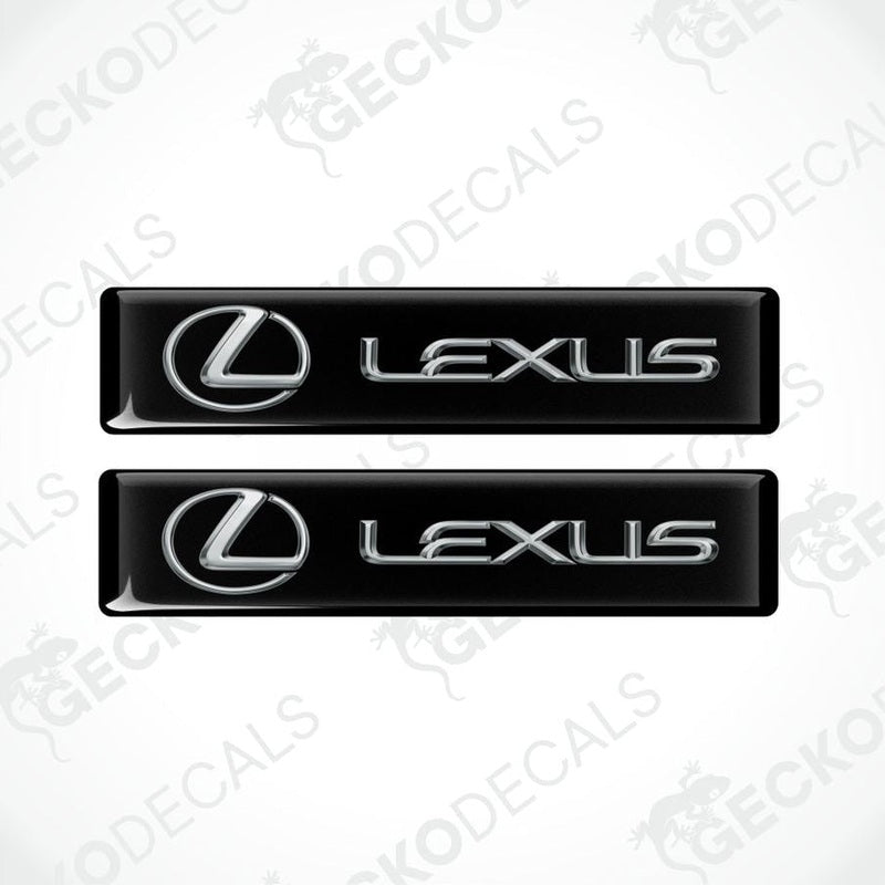 Two Lexus logo emblems on a white background with 'Gecko Decals' branding.