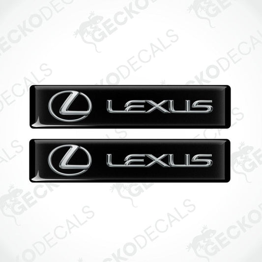 Two Lexus logo emblems on a white background with 'Gecko Decals' branding.