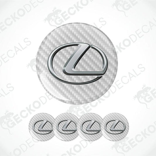 Carbon fiber pattern Lexus logo decal on a white background