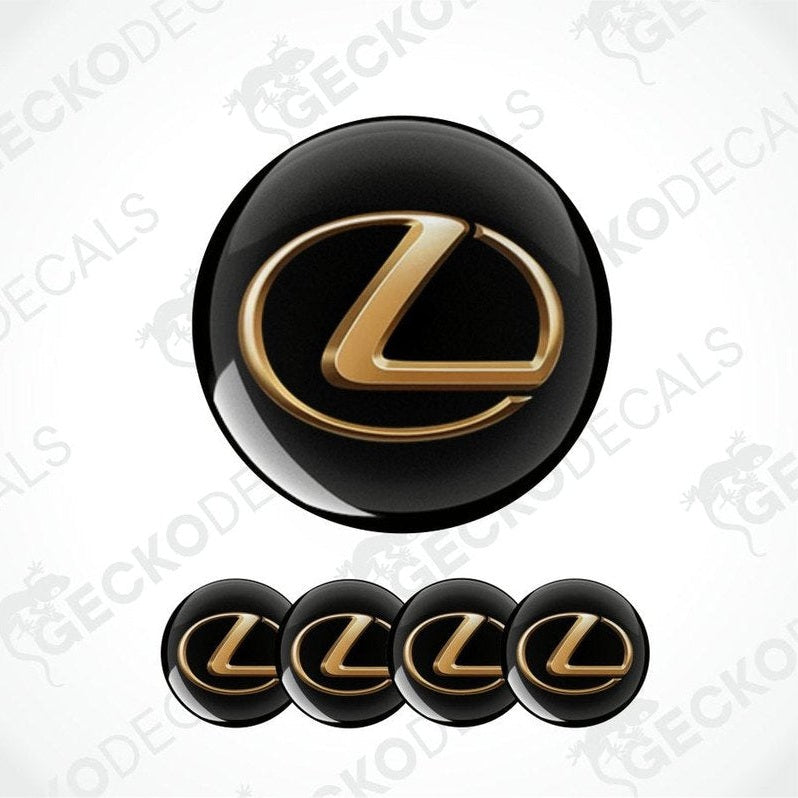 Gold Lexus logo on black background with multiple instances of the logo.