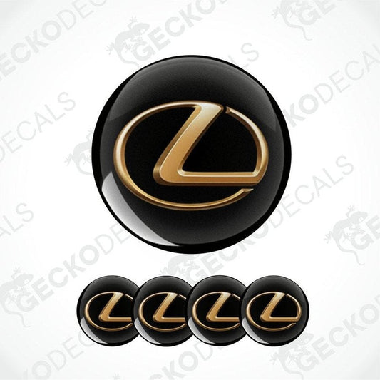 Gold Lexus logo on black background with multiple instances of the logo.