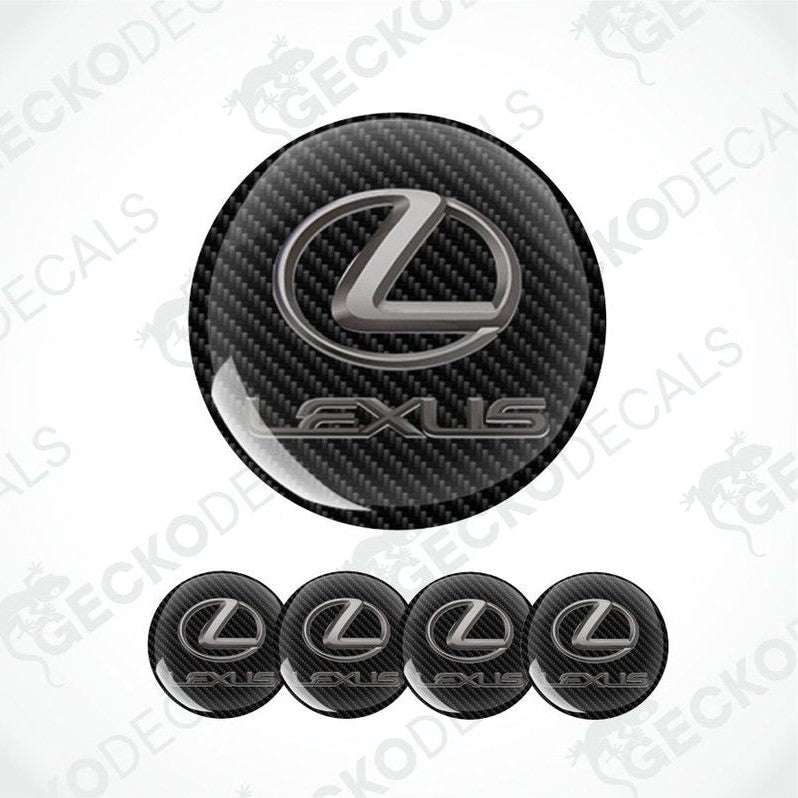 Carbon fiber pattern Lexus logo decal on a white background