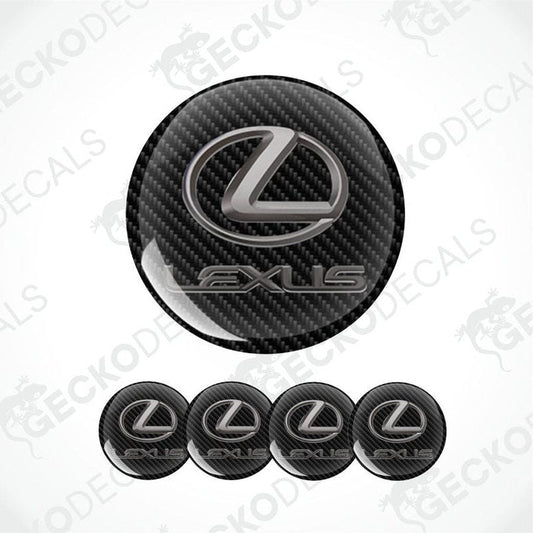 Carbon fiber pattern Lexus logo decal on a white background