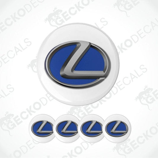 Set of Lexus logo emblems on a white background with 'GECKODECALS' branding.