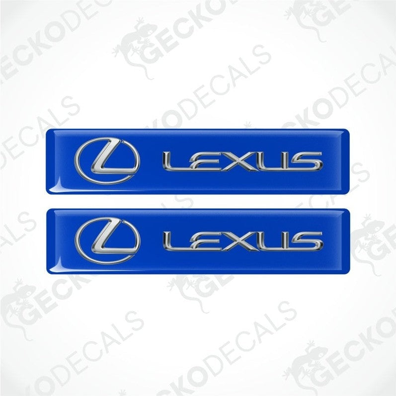 Two blue Lexus emblems on a white background with 'Gecko Decals' branding.
