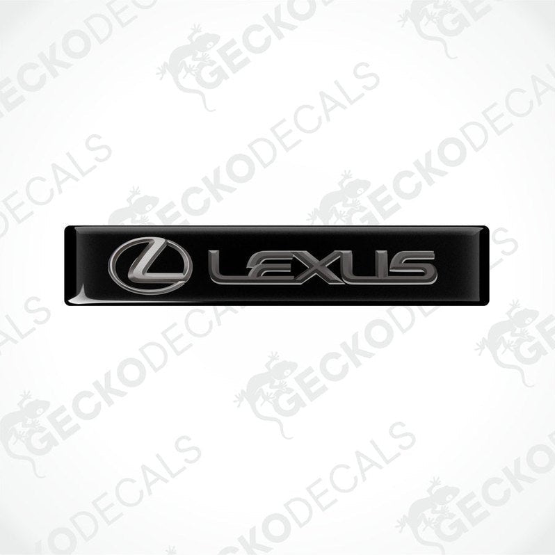  Black vinyl stickers with the Lexus brand logo on them.