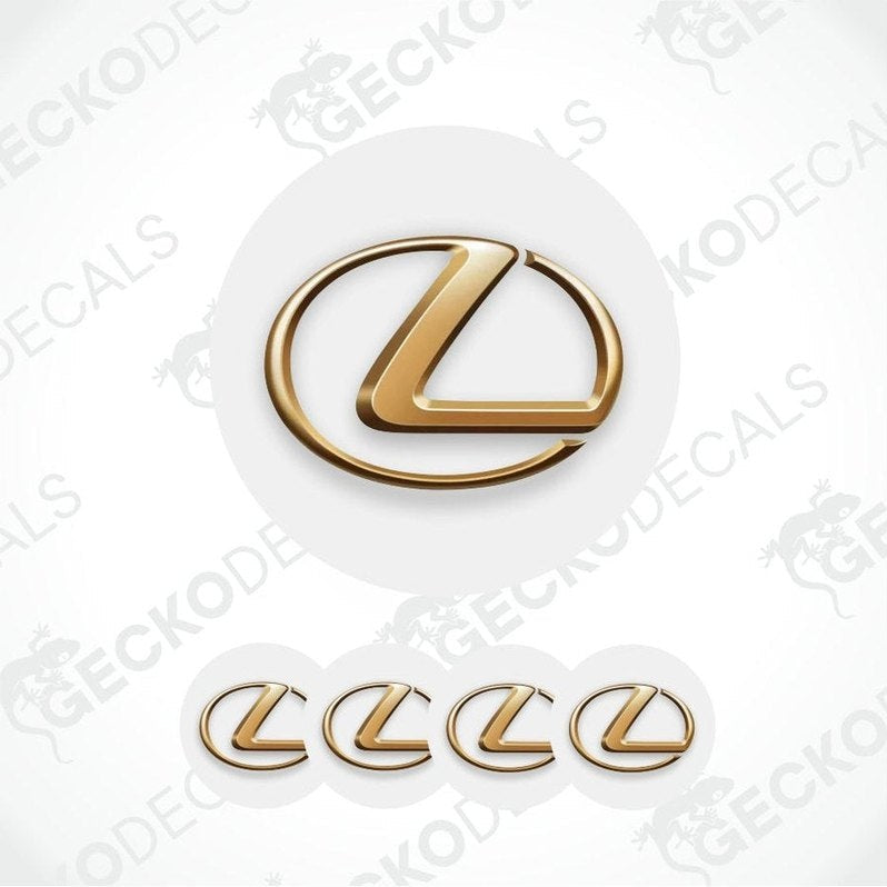 Gold Lexus logo decal on a white background