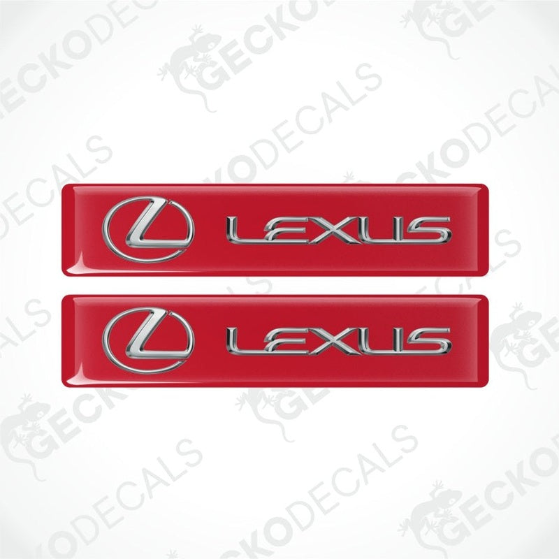 Two red Lexus emblems on a white background with 'Gecko Decals' branding.