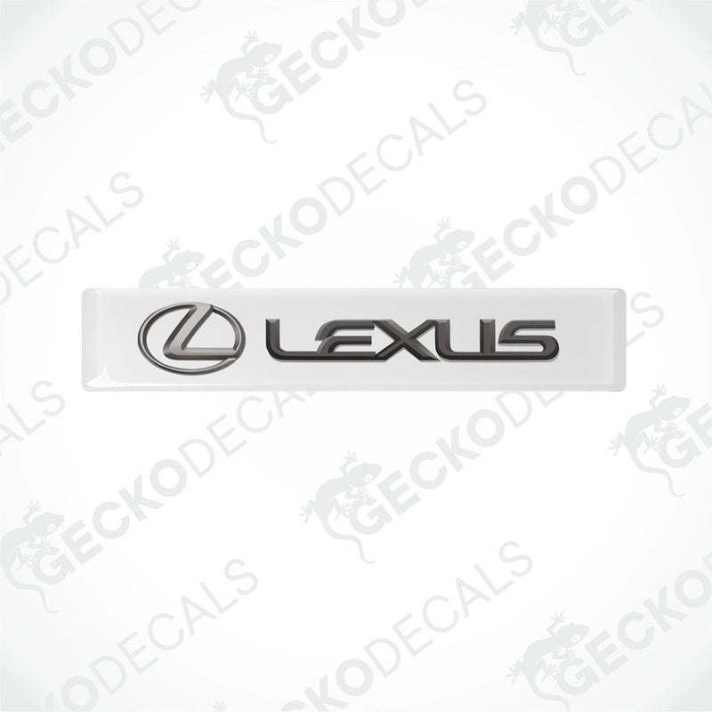 White vinyl stickers with the Lexus brand logo on them.