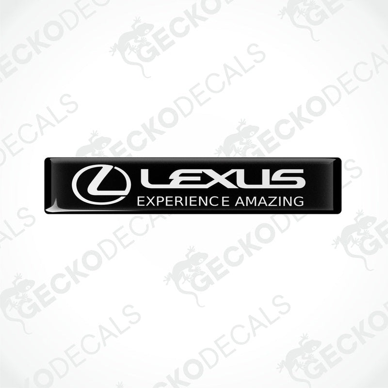  Rectangular black vinyl decals with the Lexus logo and the phrase 'LEXUS EXPERIENCE AMAZING' written in white.