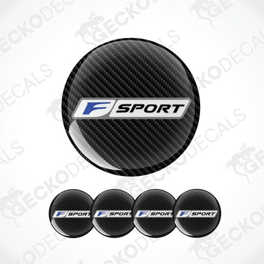 Carbon fiber pattern F Sport logo decal on a white background
