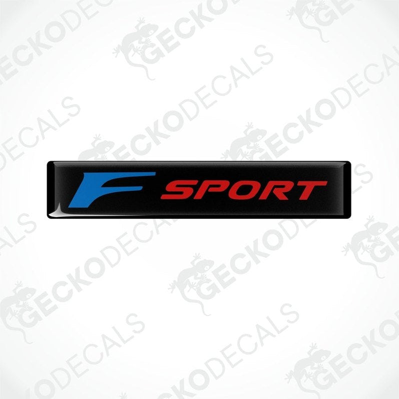  Black vinyl stickers with a red and blue 'F SPORT' logo, arranged horizontally.